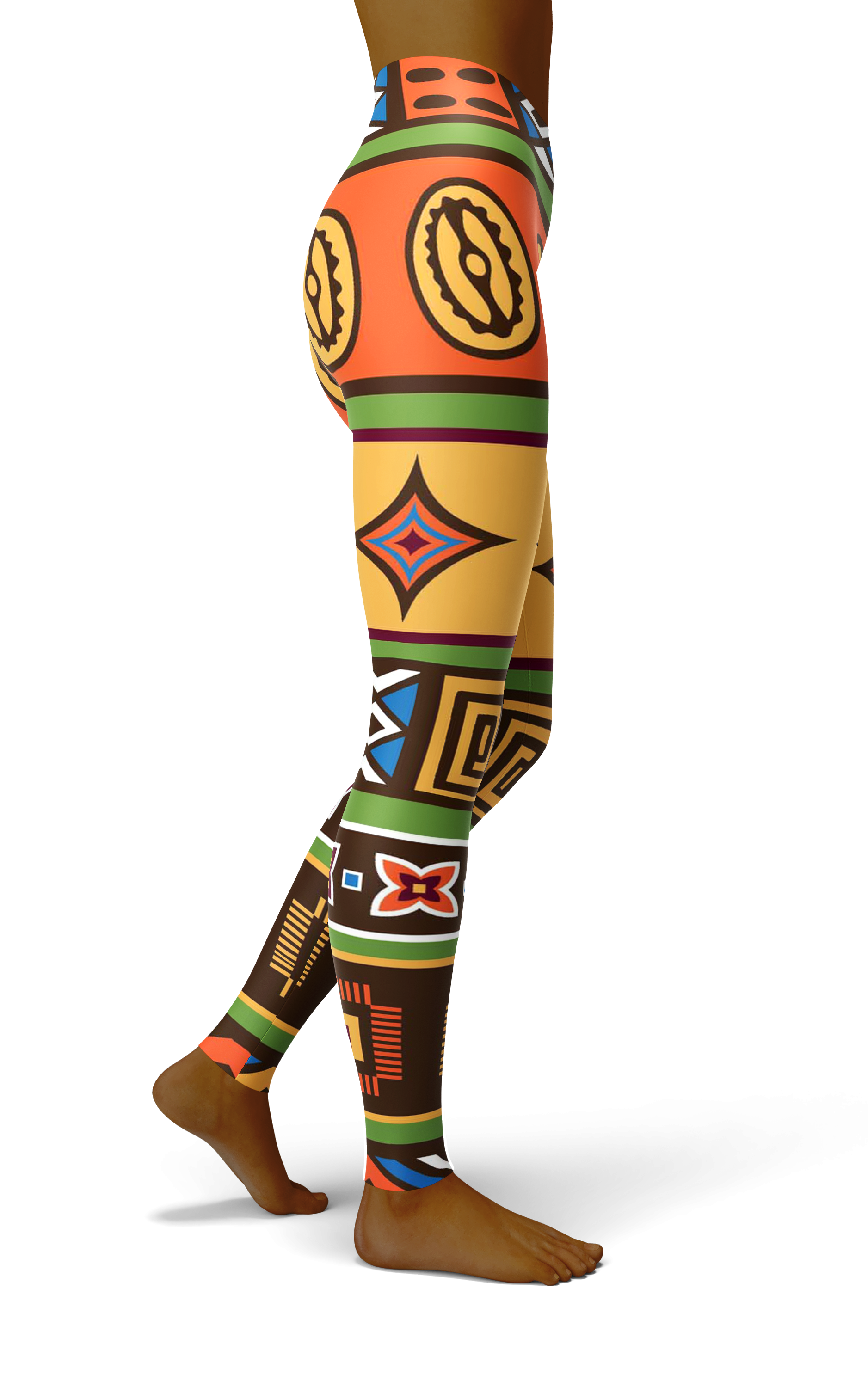 Afro African Kente Art Style 1 Print Legging-grizzshop