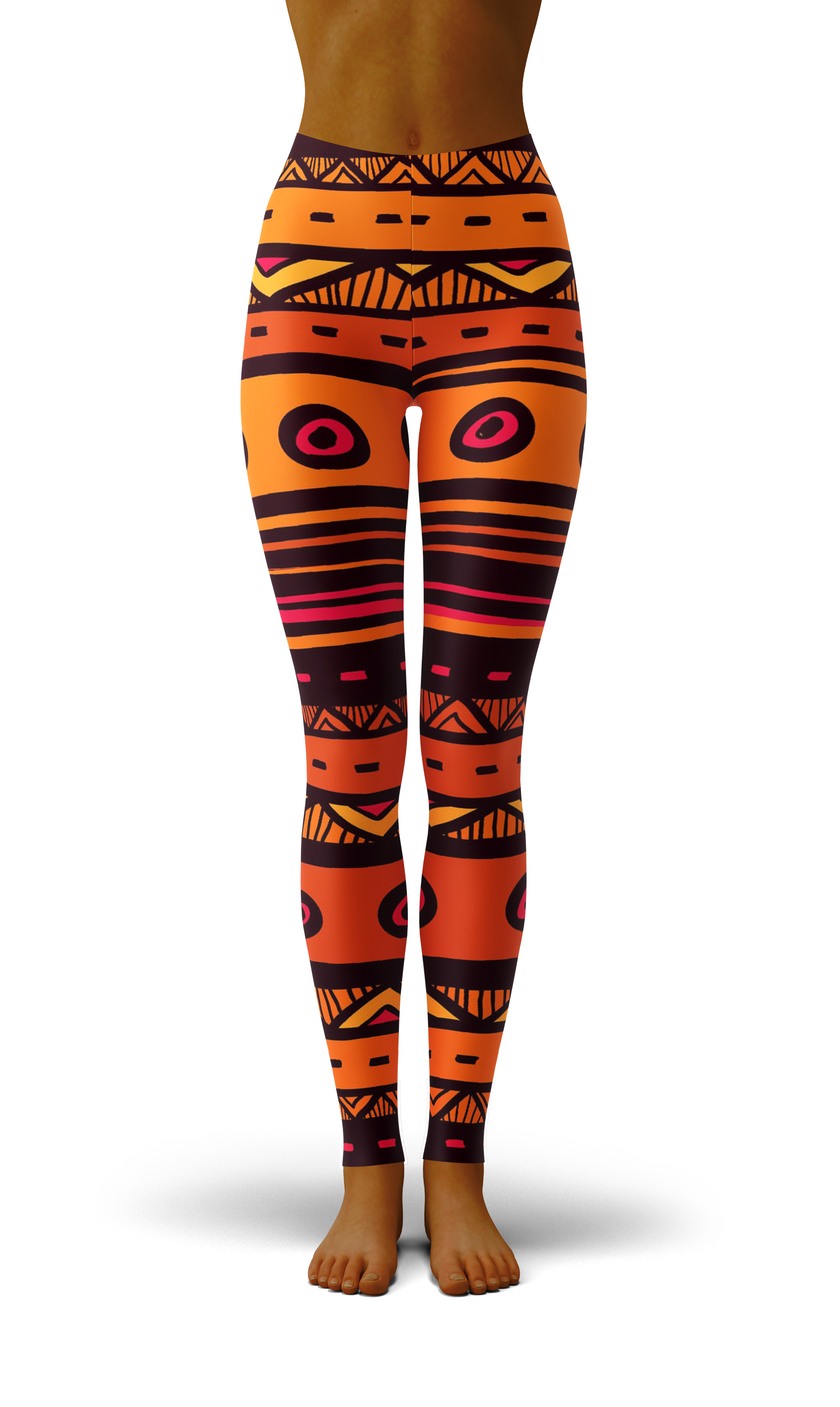 Afro African Kente Art Style 2 Print Legging-grizzshop