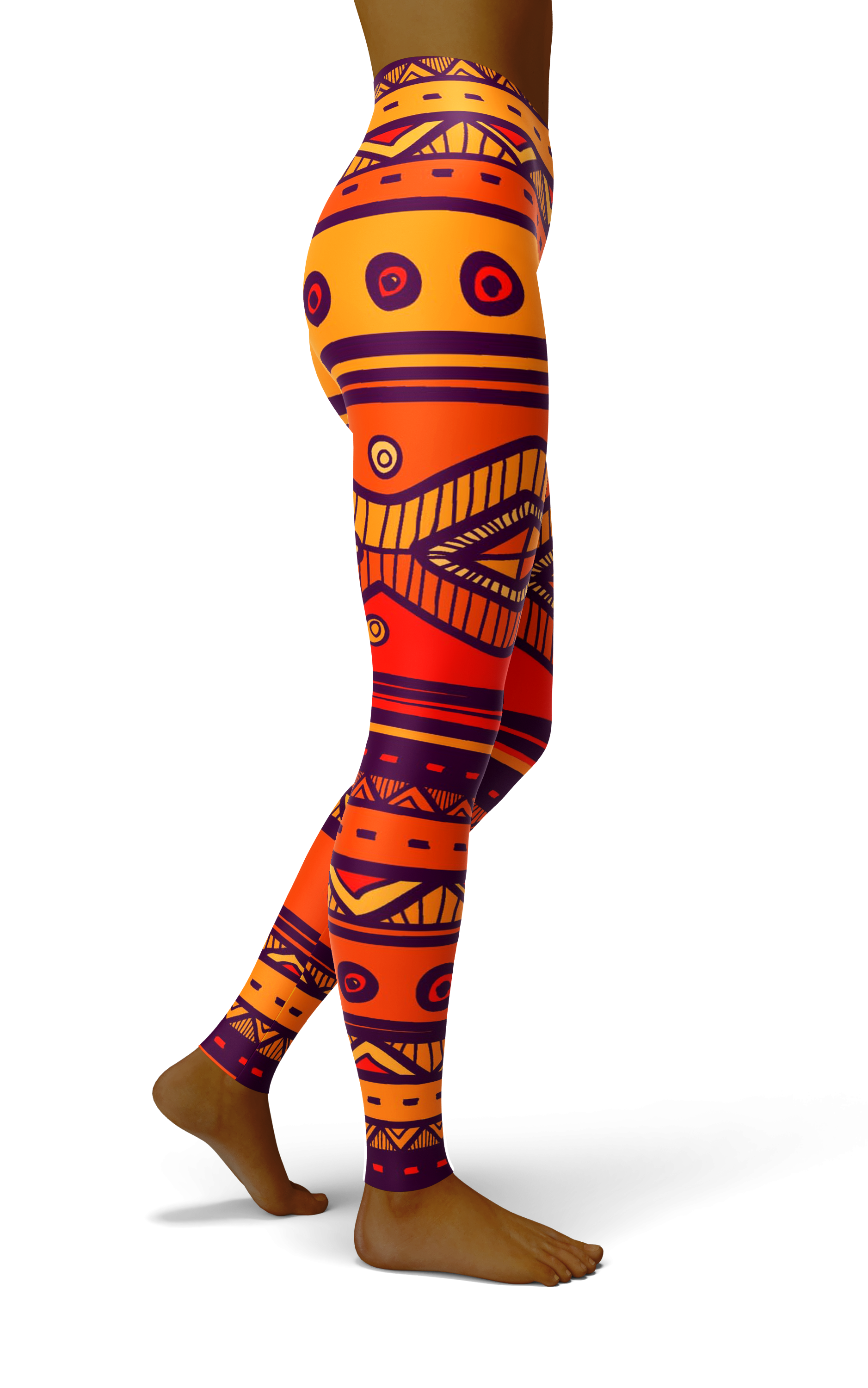 Afro African Kente Art Style 3 Print Legging-grizzshop