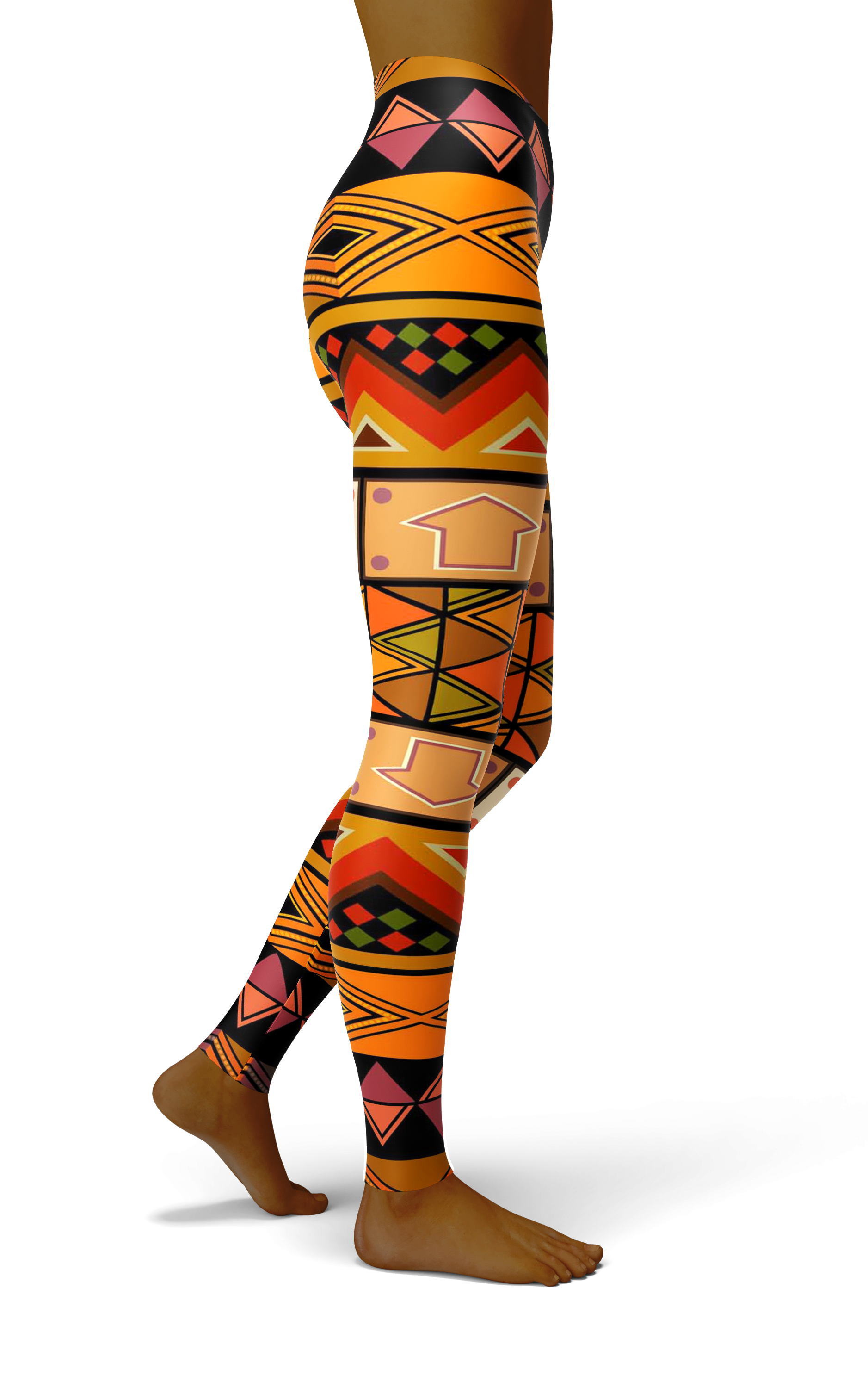 Afro African Kente Art Style 4 Print Legging-grizzshop