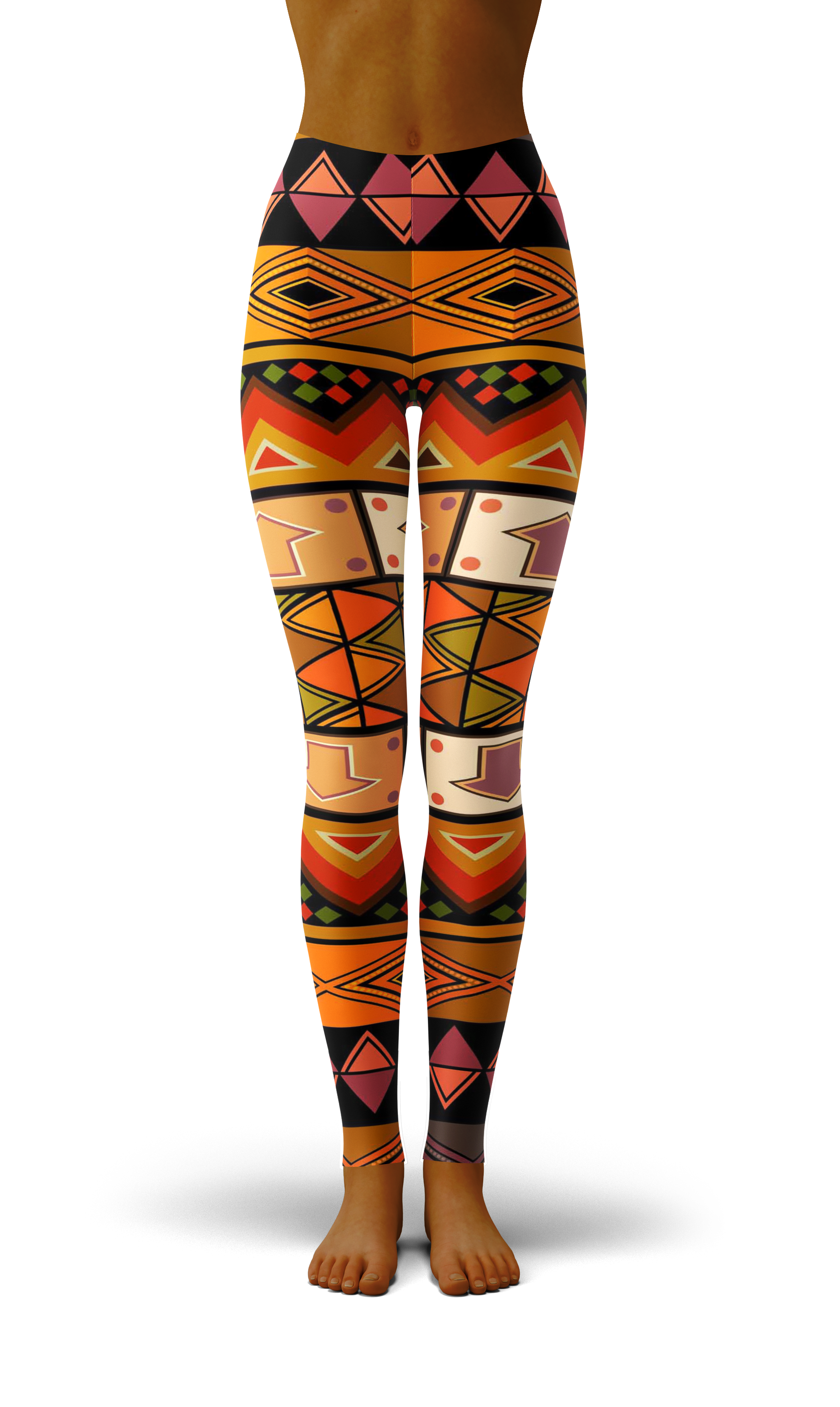 Afro African Kente Art Style 4 Print Legging-grizzshop