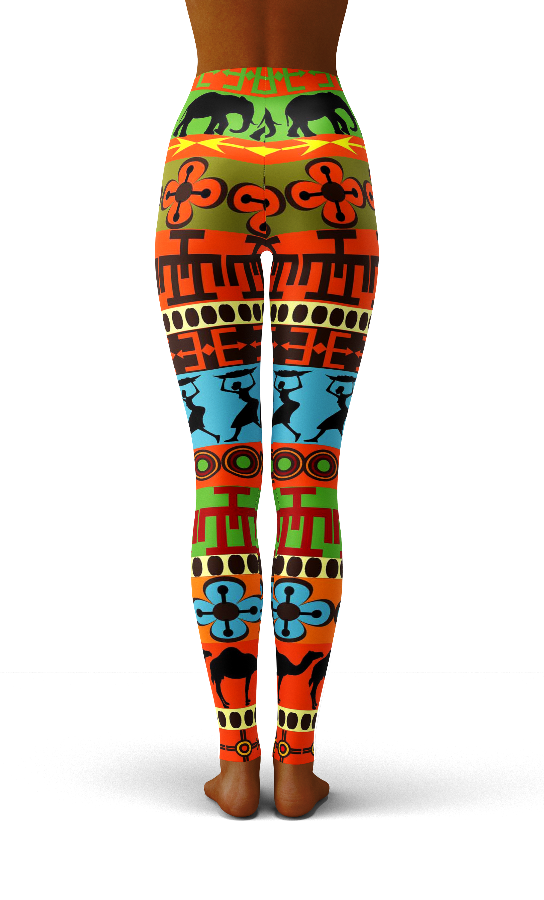 Afro African Kente Art Style 5 Print Legging-grizzshop