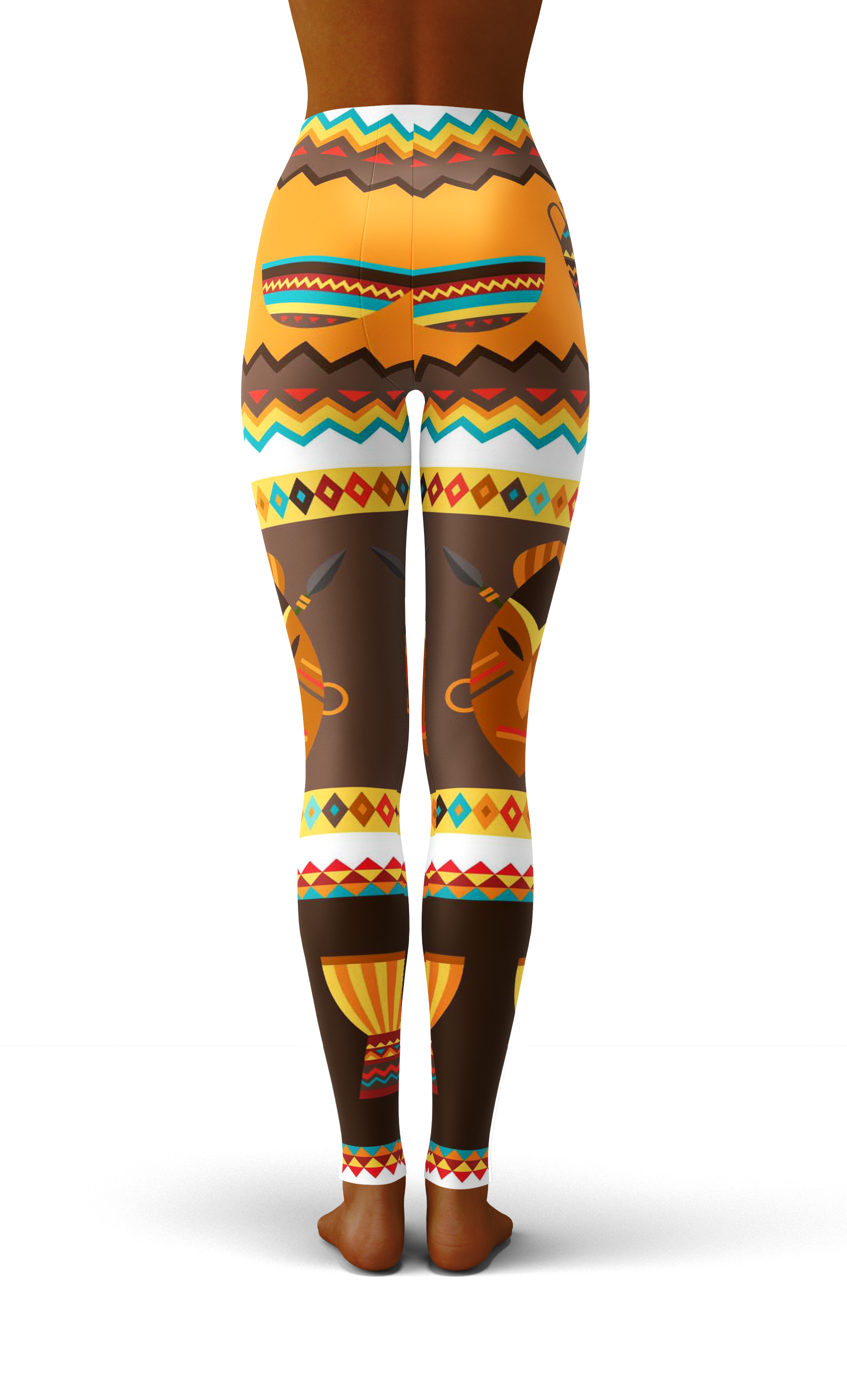 Afro African Kente Art Style 6 Print Legging-grizzshop