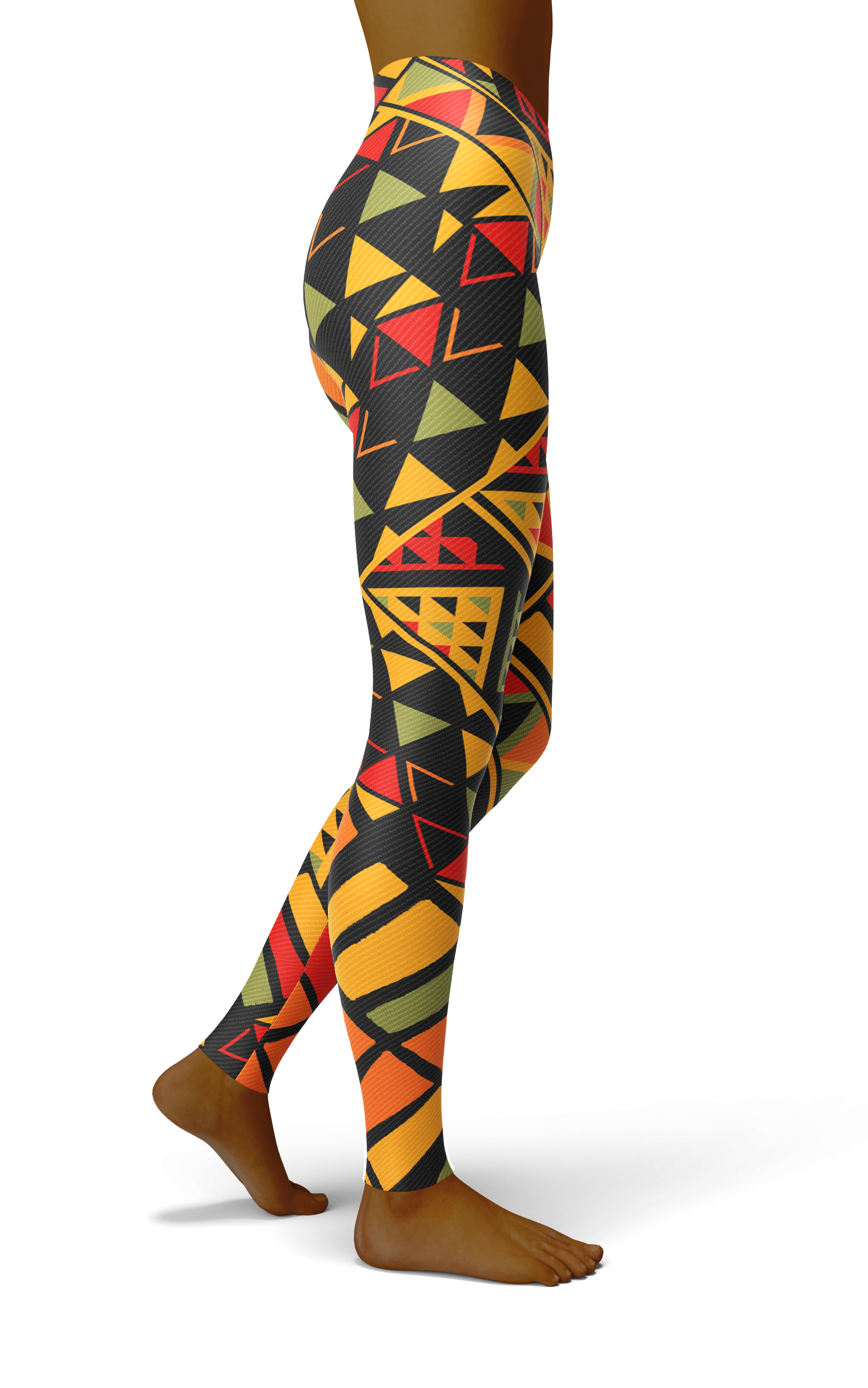 Afro African Kente Art Style Print Legging-grizzshop