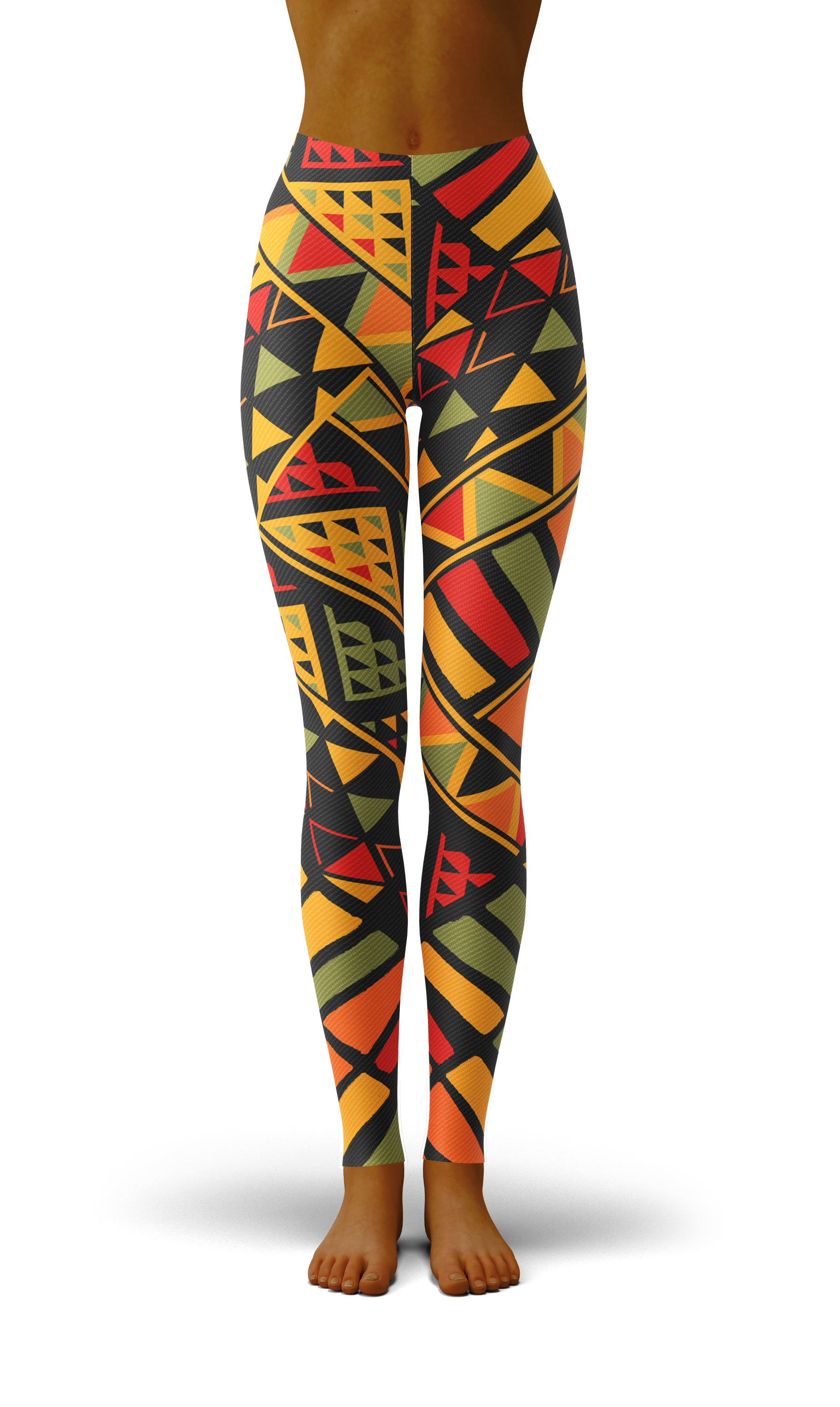 Afro African Kente Art Style Print Legging-grizzshop