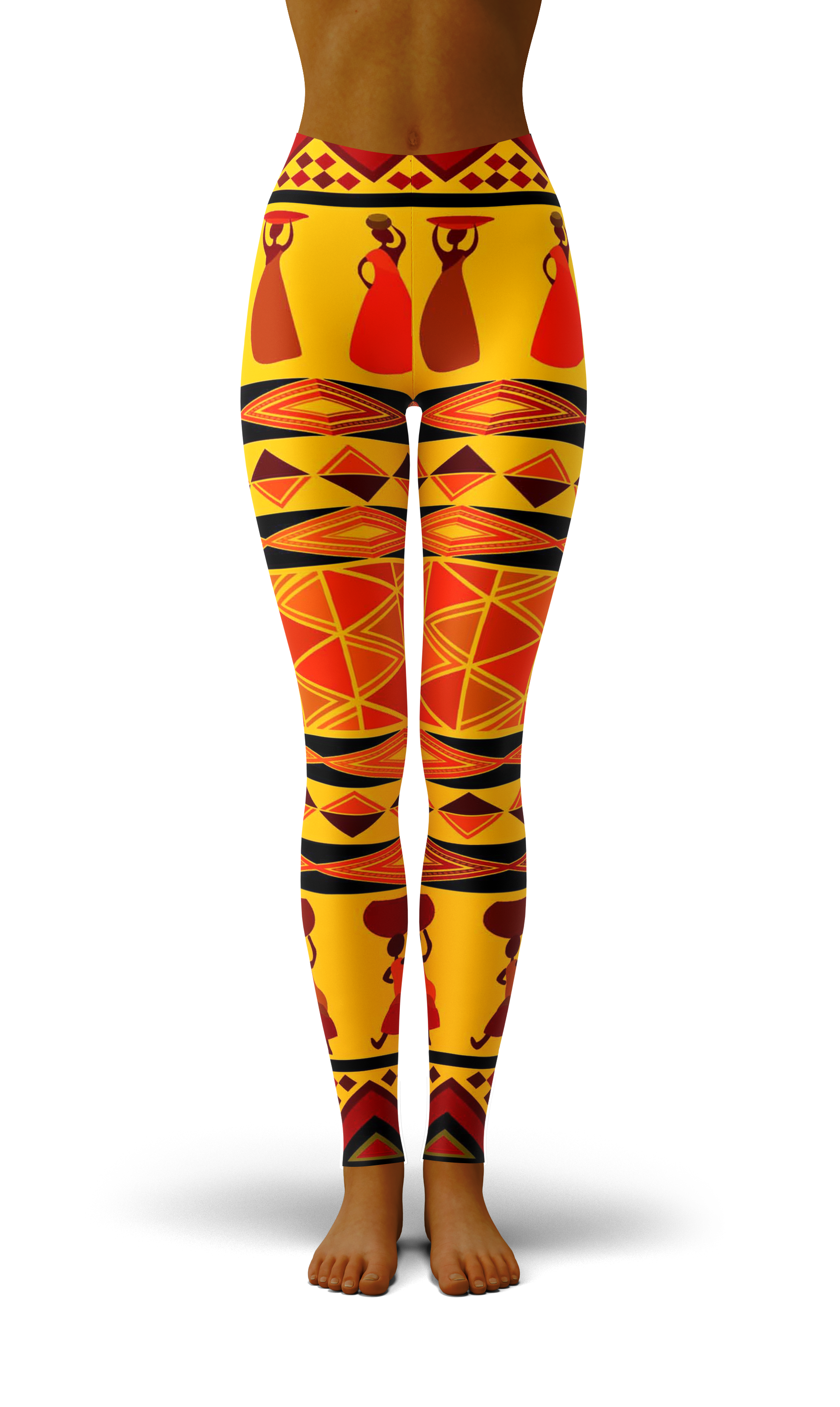 Afro African Kente Culture Print Legging-grizzshop