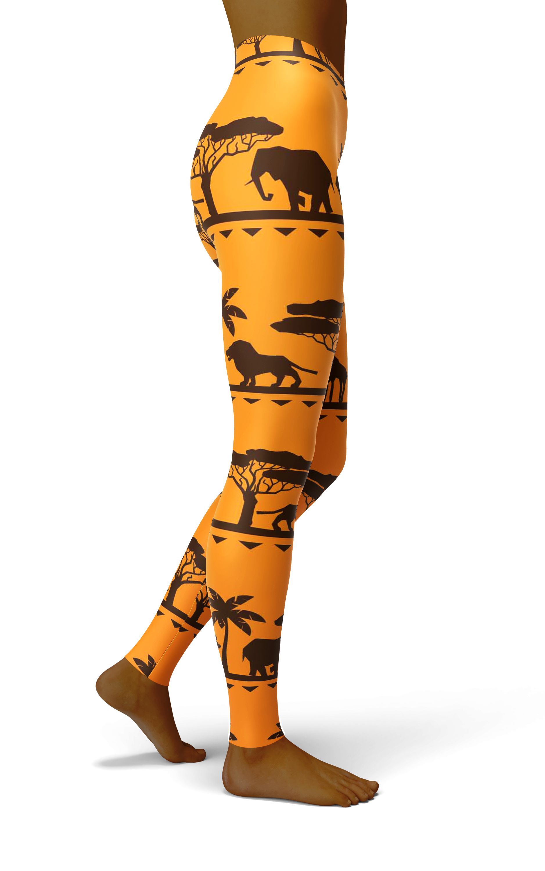 Afro African Kente Nature Print Legging-grizzshop