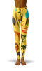 Afro African Kente Nature Yellow Print Legging-grizzshop