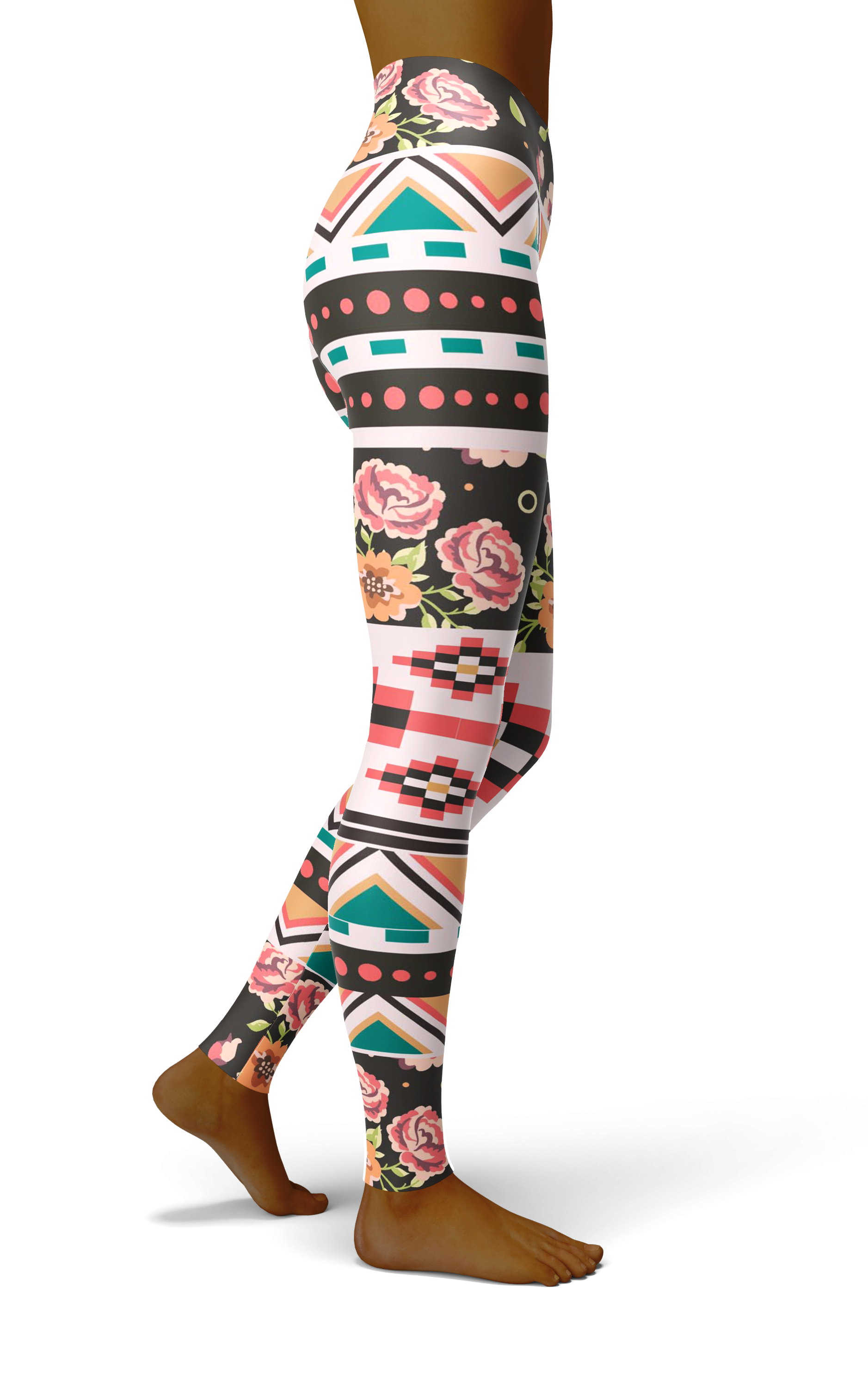 Afro African Kente Pink Print Legging-grizzshop