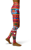 Afro African Kente Red Print Legging-grizzshop