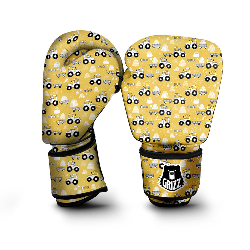 Agricultural Farming Tractor Print Pattern Boxing Gloves-grizzshop