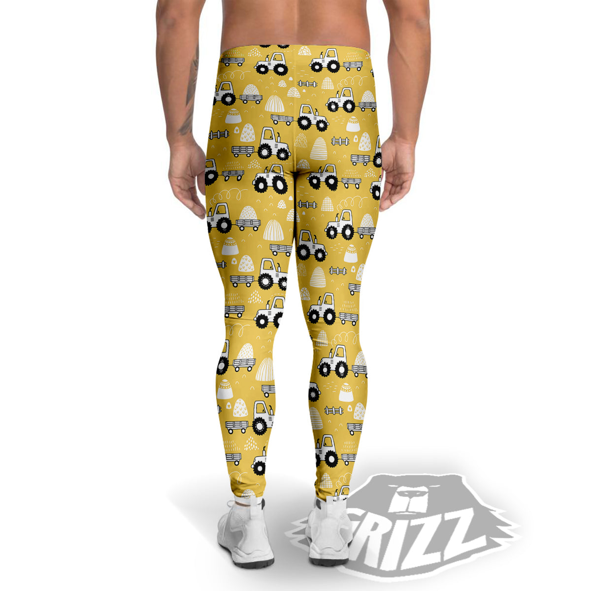 Agricultural Farming Tractor Print Pattern Men's Leggings-grizzshop