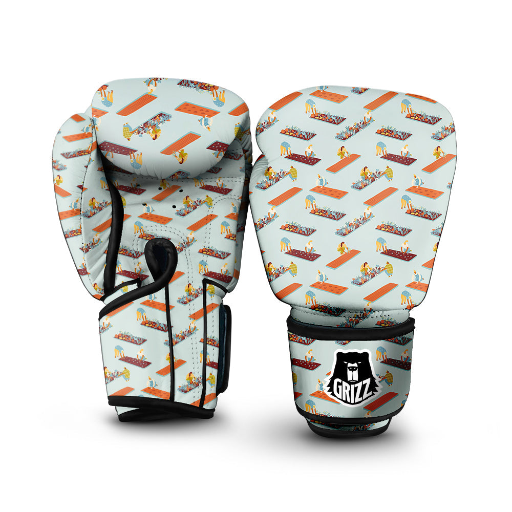 Agriculture Farming Cartoon Print Pattern Boxing Gloves-grizzshop