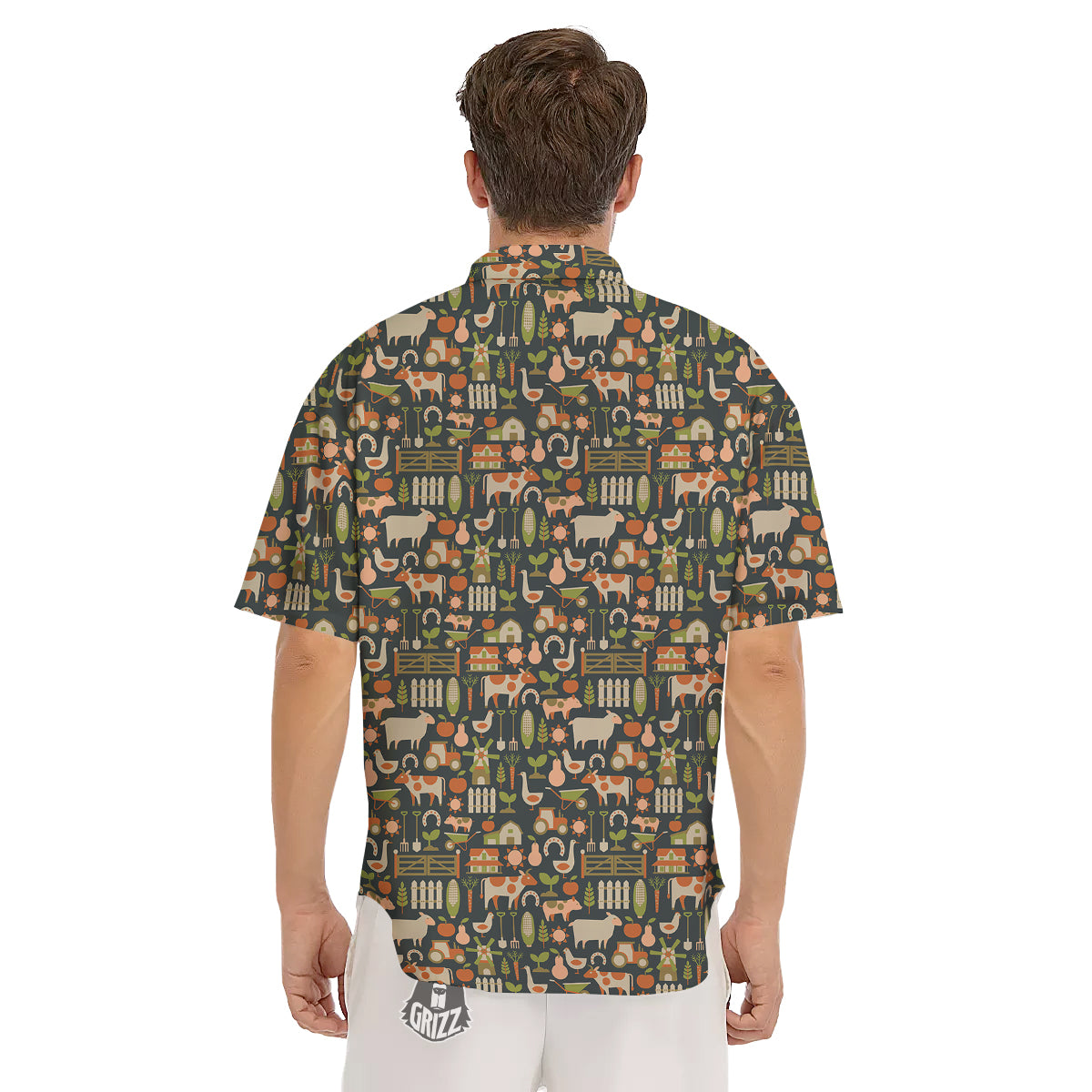 Agriculture Farming Print Pattern Men's Short Sleeve Shirts-grizzshop
