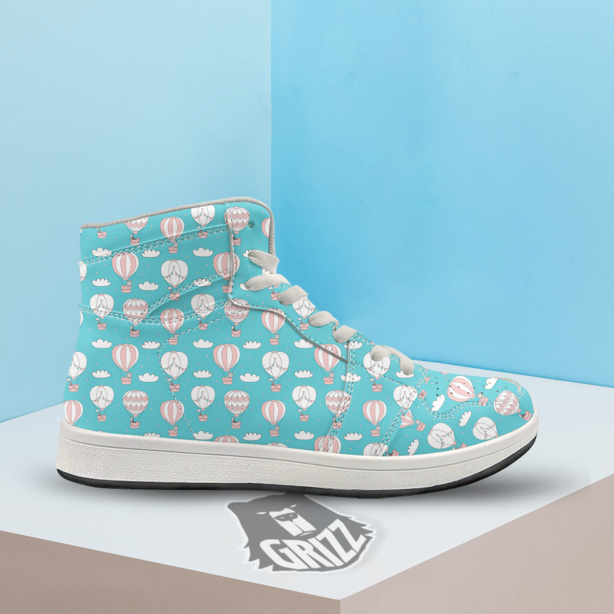 Air Balloon Cartoon Print Pattern High Top Sneakers-grizzshop