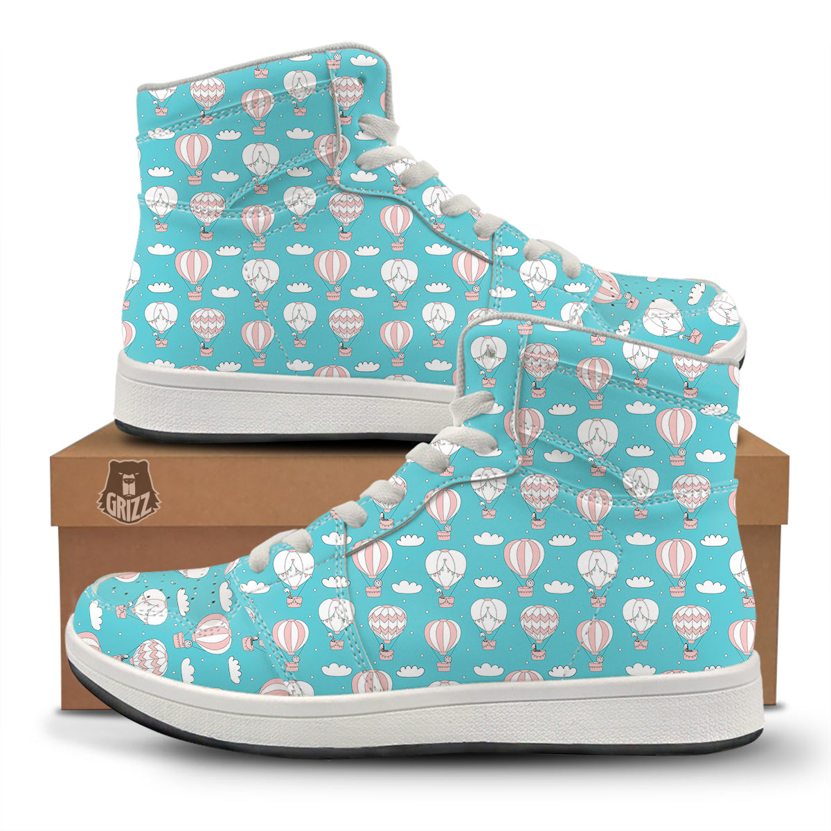 Air Balloon Cartoon Print Pattern High Top Sneakers-grizzshop
