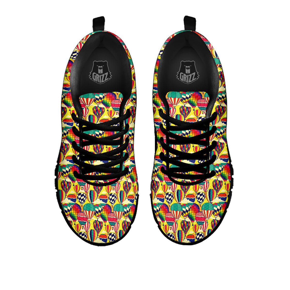 Air Balloon Colorful Print Pattern Black Sneaker-grizzshop