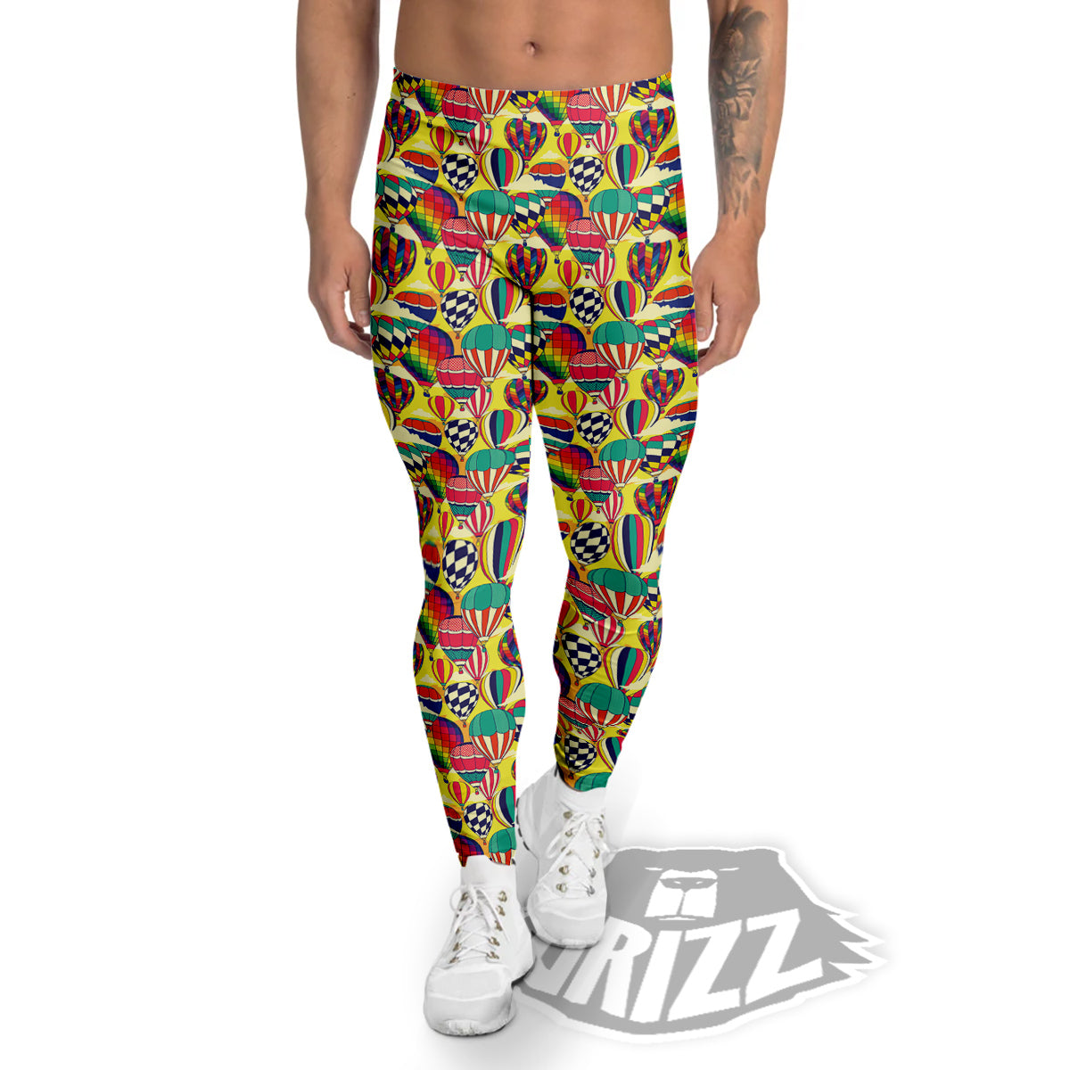 Air Balloon Colorful Print Pattern Men's Leggings-grizzshop