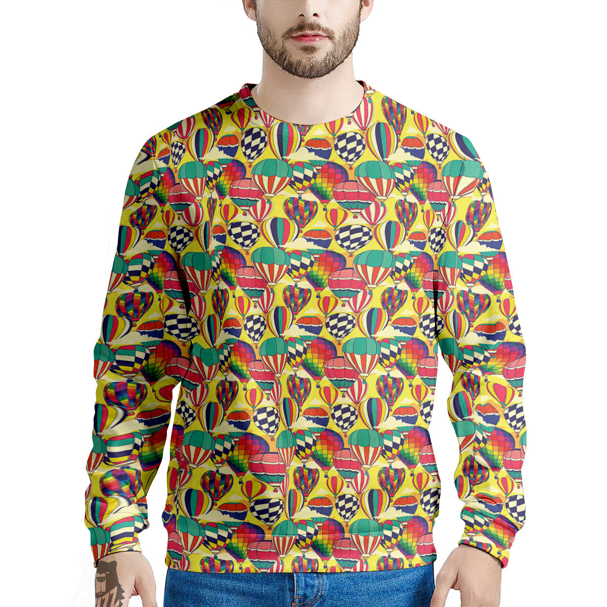 Air Balloon Colorful Print Pattern Men's Sweatshirt-grizzshop