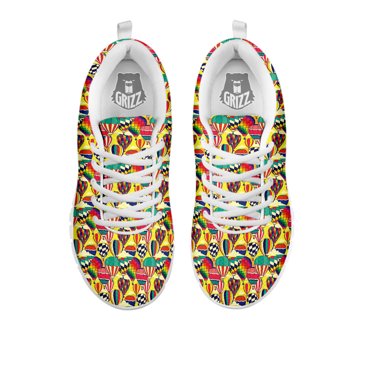 Air Balloon Colorful Print Pattern White Sneaker-grizzshop