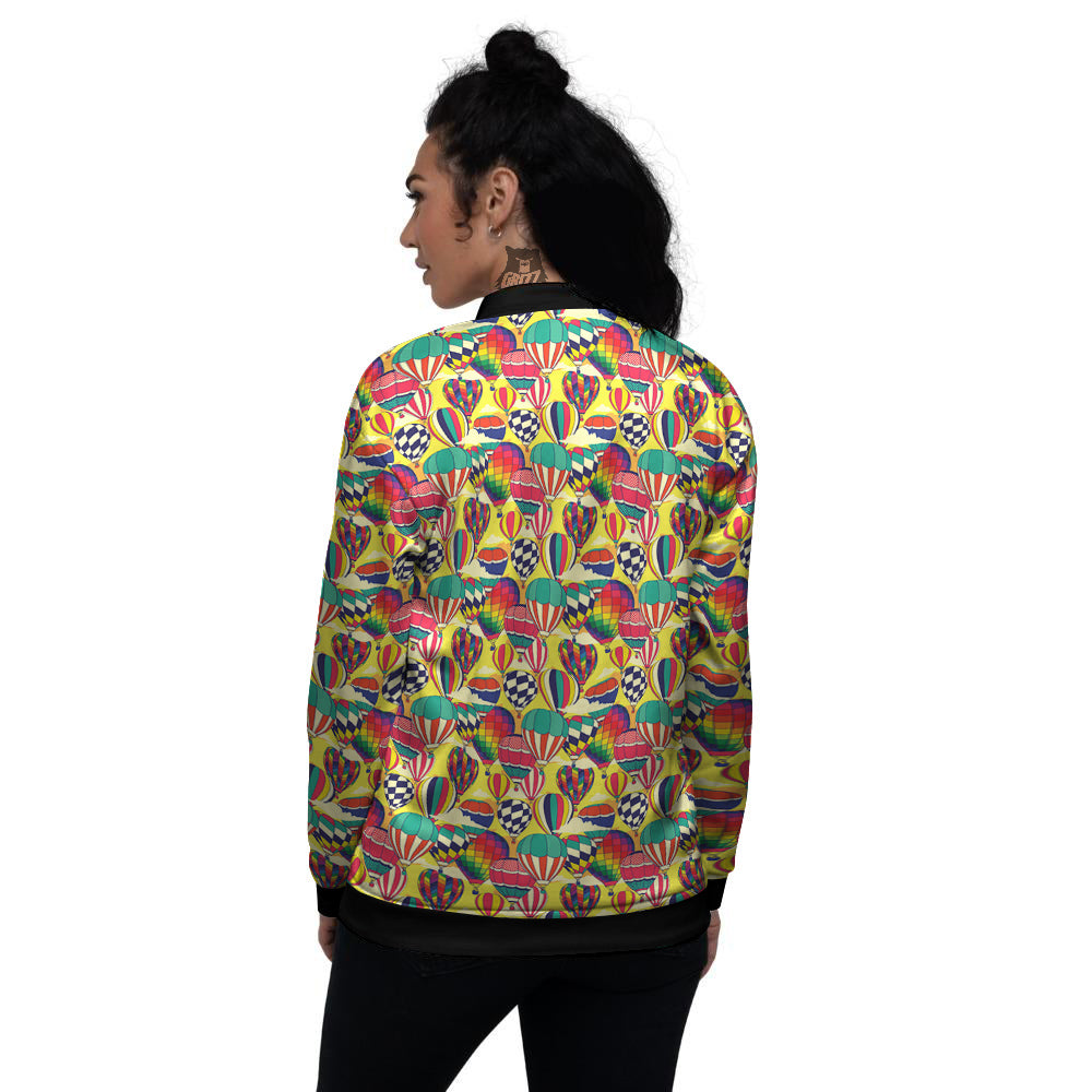 Air Balloon Colorful Print Pattern Women's Bomber Jacket-grizzshop