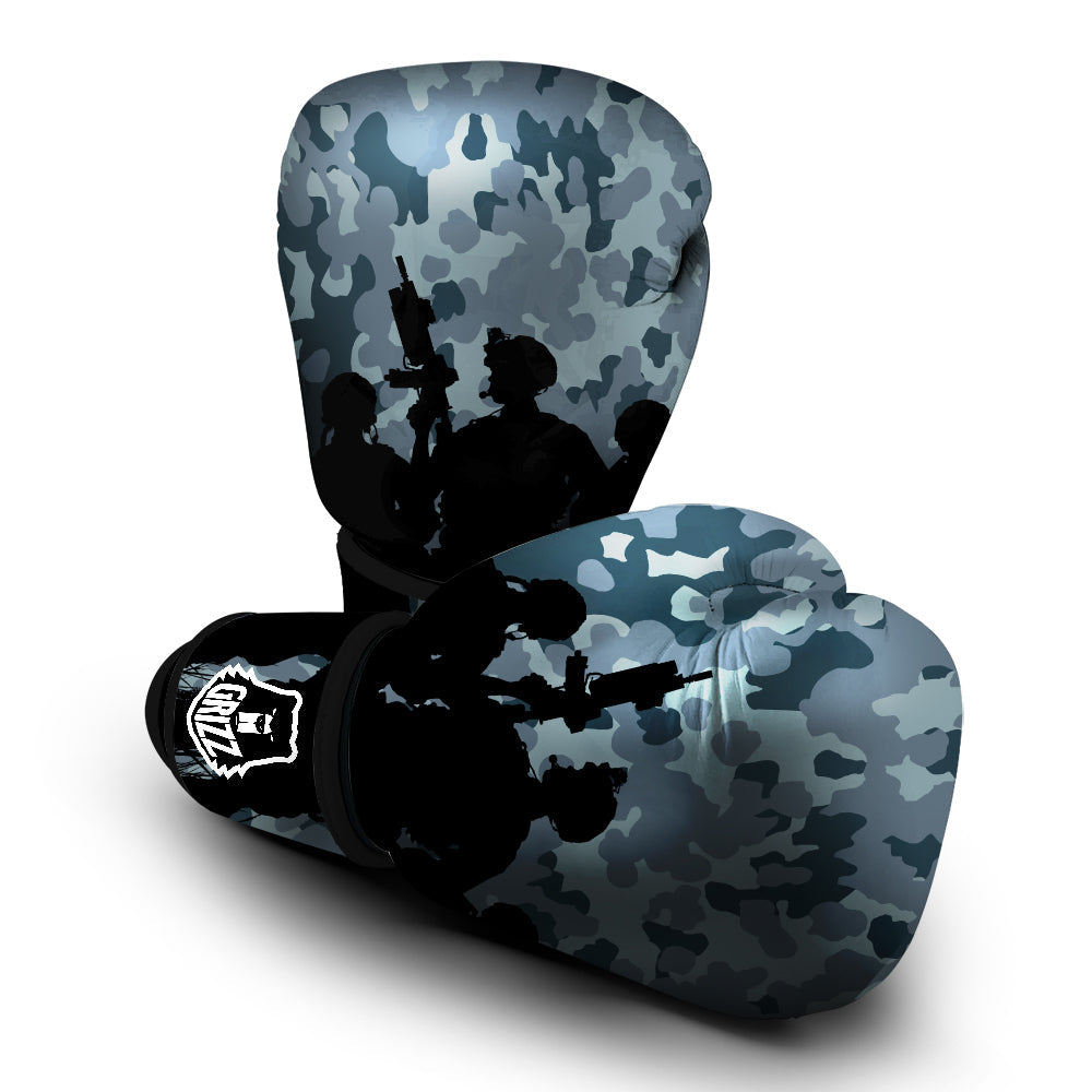 Air Force And Camouflage Print Boxing Gloves-grizzshop