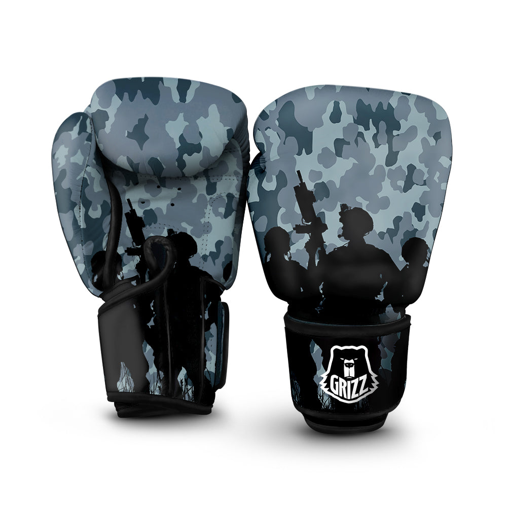 Air Force And Camouflage Print Boxing Gloves-grizzshop