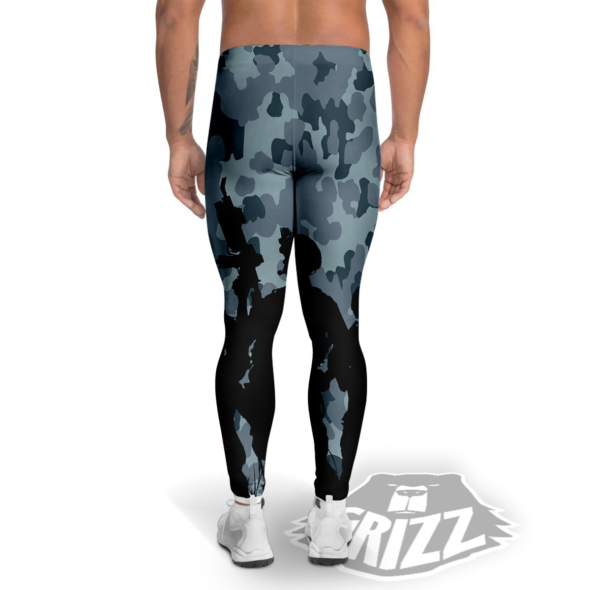 Air Force And Camouflage Print Men's Leggings-grizzshop