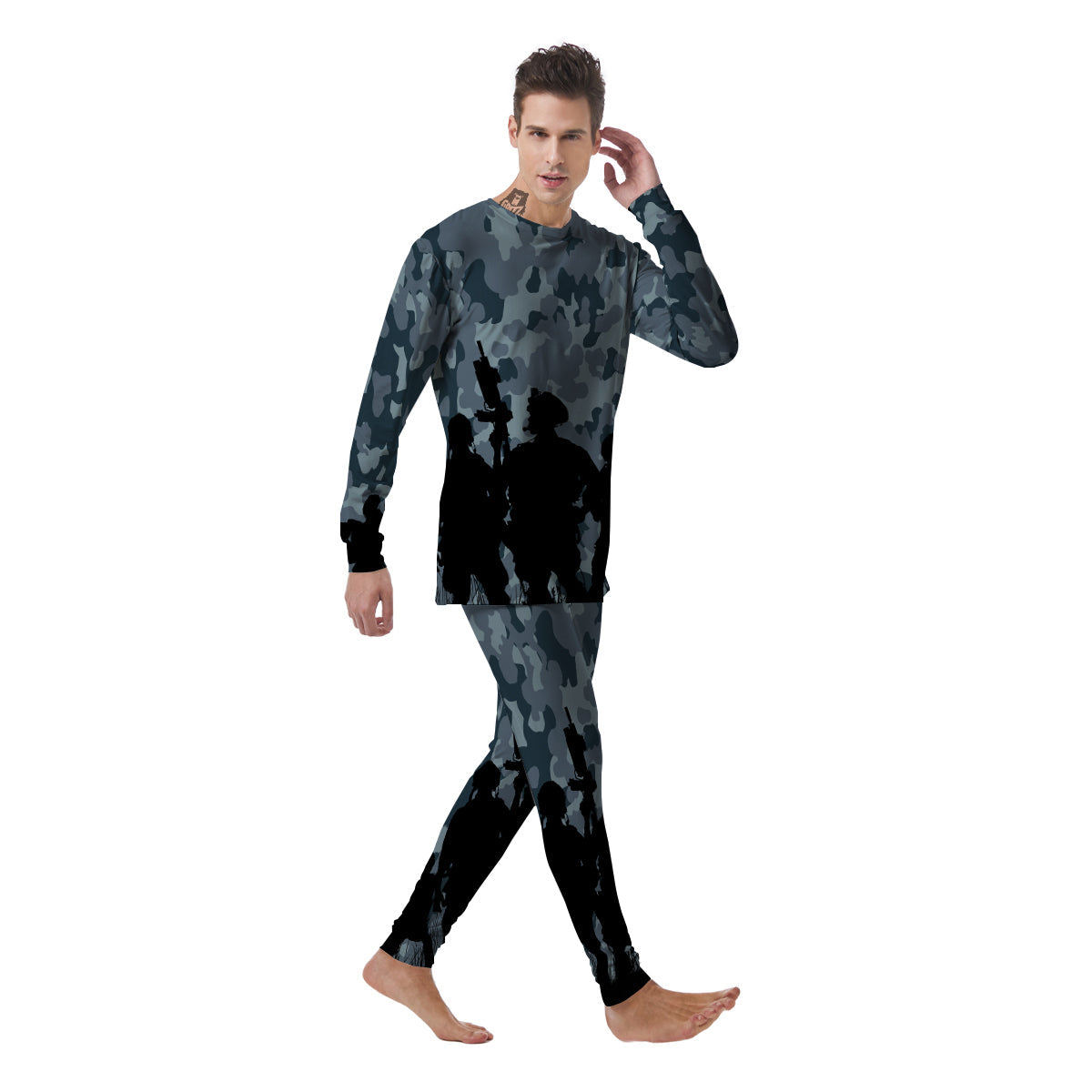 Air Force And Camouflage Print Men's Pajamas-grizzshop