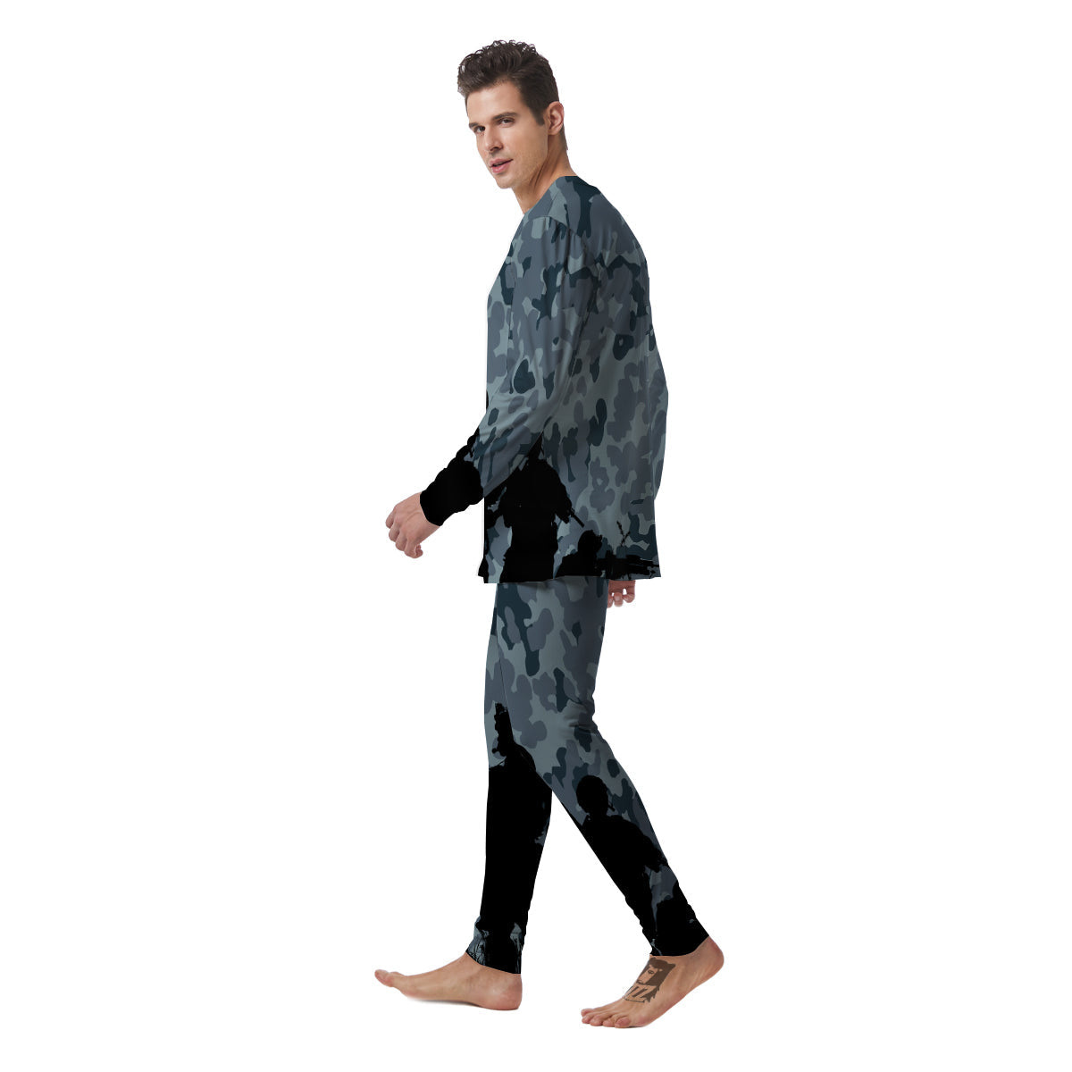 Air Force And Camouflage Print Men's Pajamas-grizzshop