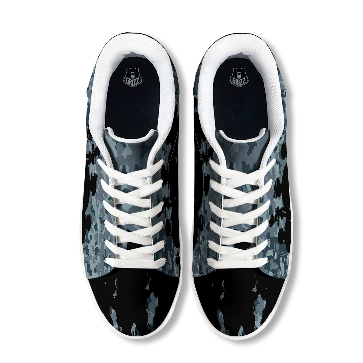 Air Force And Camouflage Print White Low Top Sneakers-grizzshop