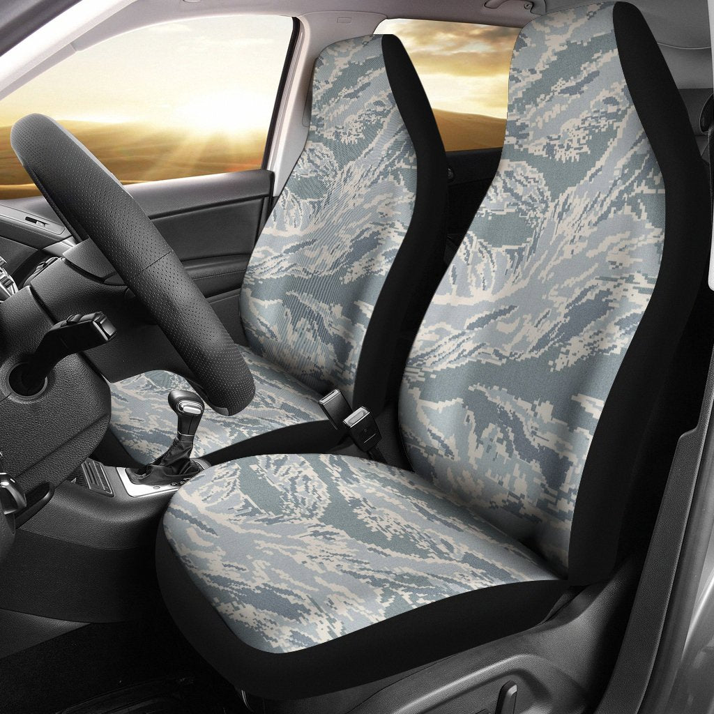 Air Force Military Camouflage White Snow Camo Pattern Print Universal Fit Car Seat Cover-grizzshop