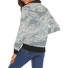 Air Force Military Camouflage White Snow Camo Pattern Print Women Casual Bomber Jacket-grizzshop