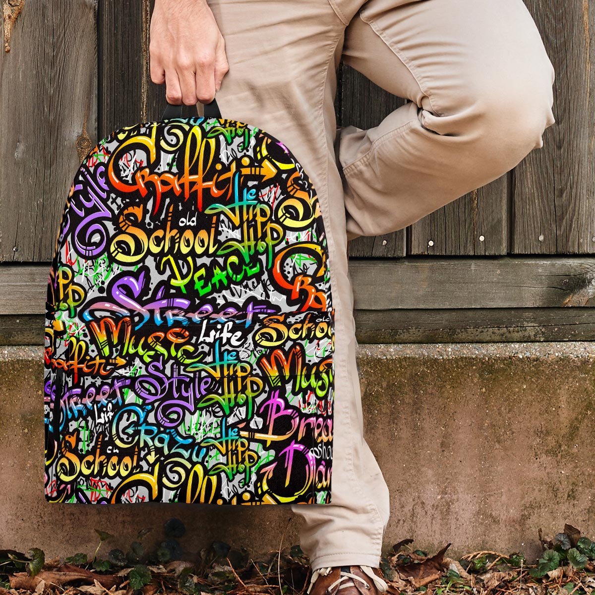 Airbrush Graffiti Print Backpack-grizzshop