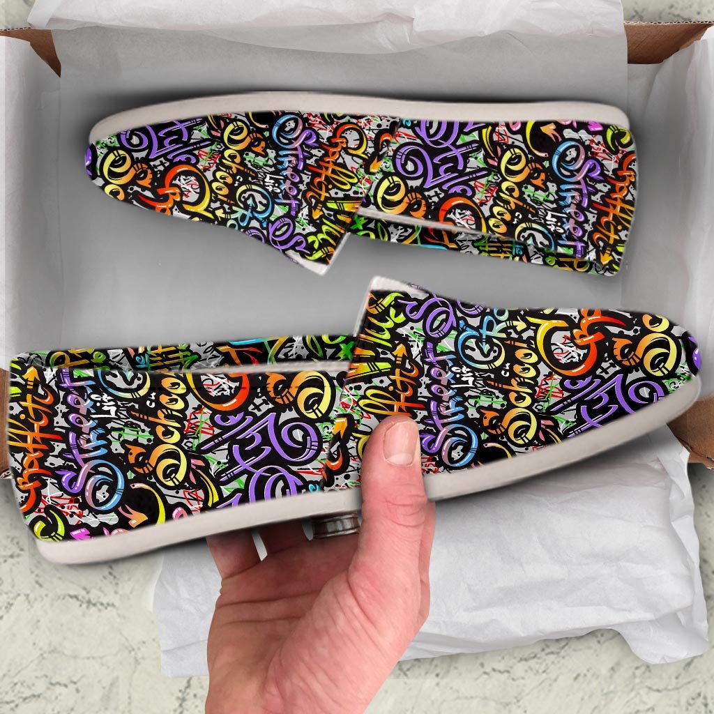 Airbrush Graffiti Print Canvas Shoes-grizzshop