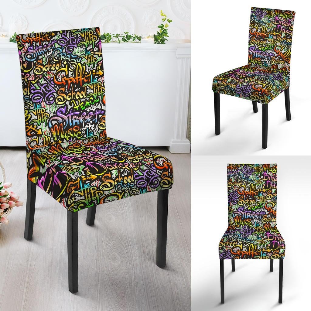 Airbrush Graffiti Print Chair Cover-grizzshop