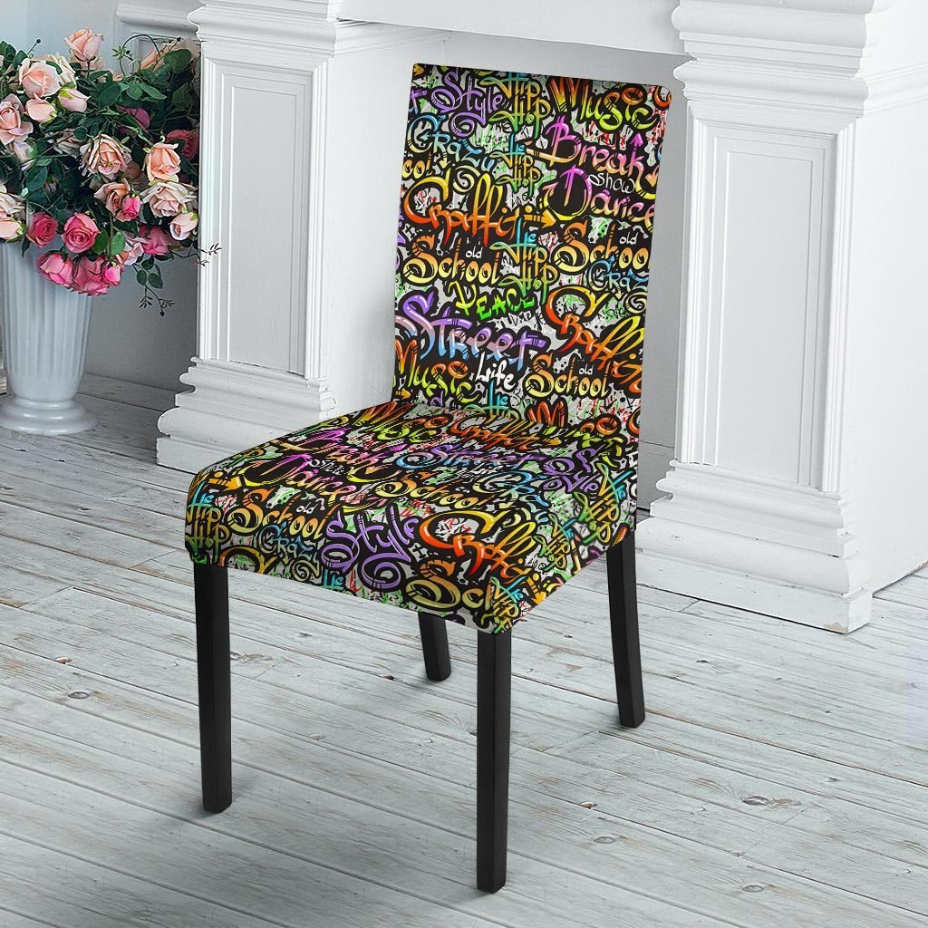 Airbrush Graffiti Print Chair Cover-grizzshop