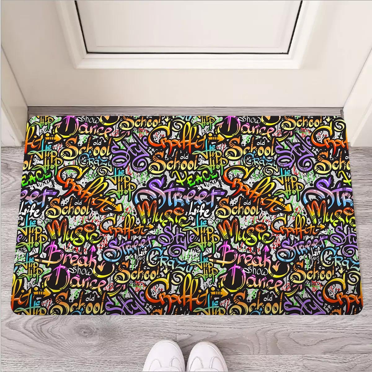 Airbrush Graffiti Print Door Mat-grizzshop