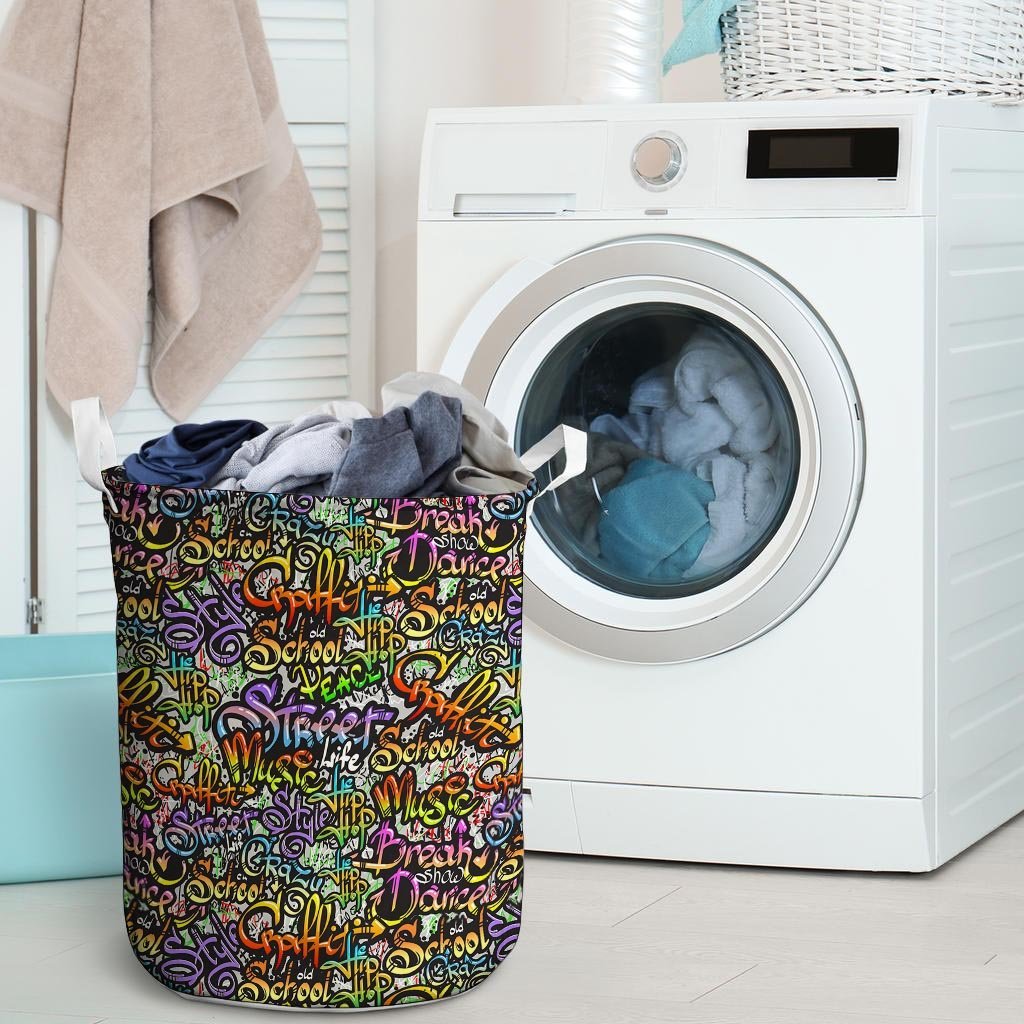 Airbrush Graffiti Print Laundry Basket-grizzshop