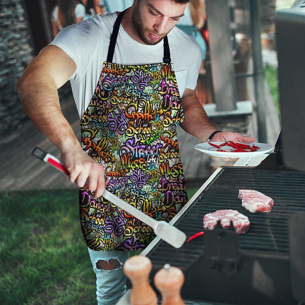 Airbrush Graffiti Print Men's Apron-grizzshop