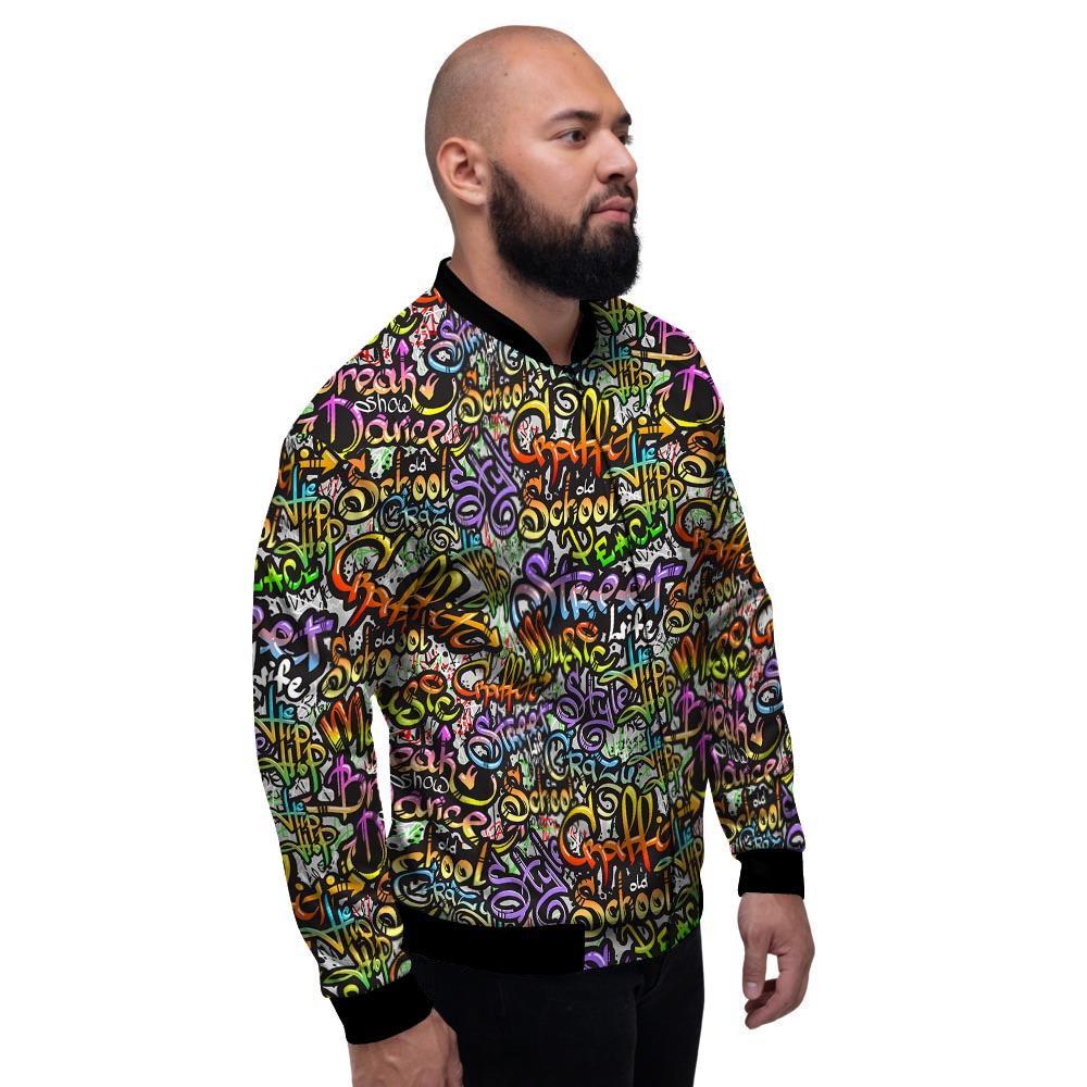 Airbrush Graffiti Print Men's Bomber Jacket-grizzshop