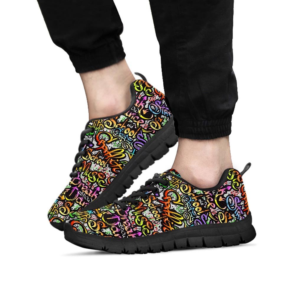 Airbrush Graffiti Print Men's Sneakers-grizzshop