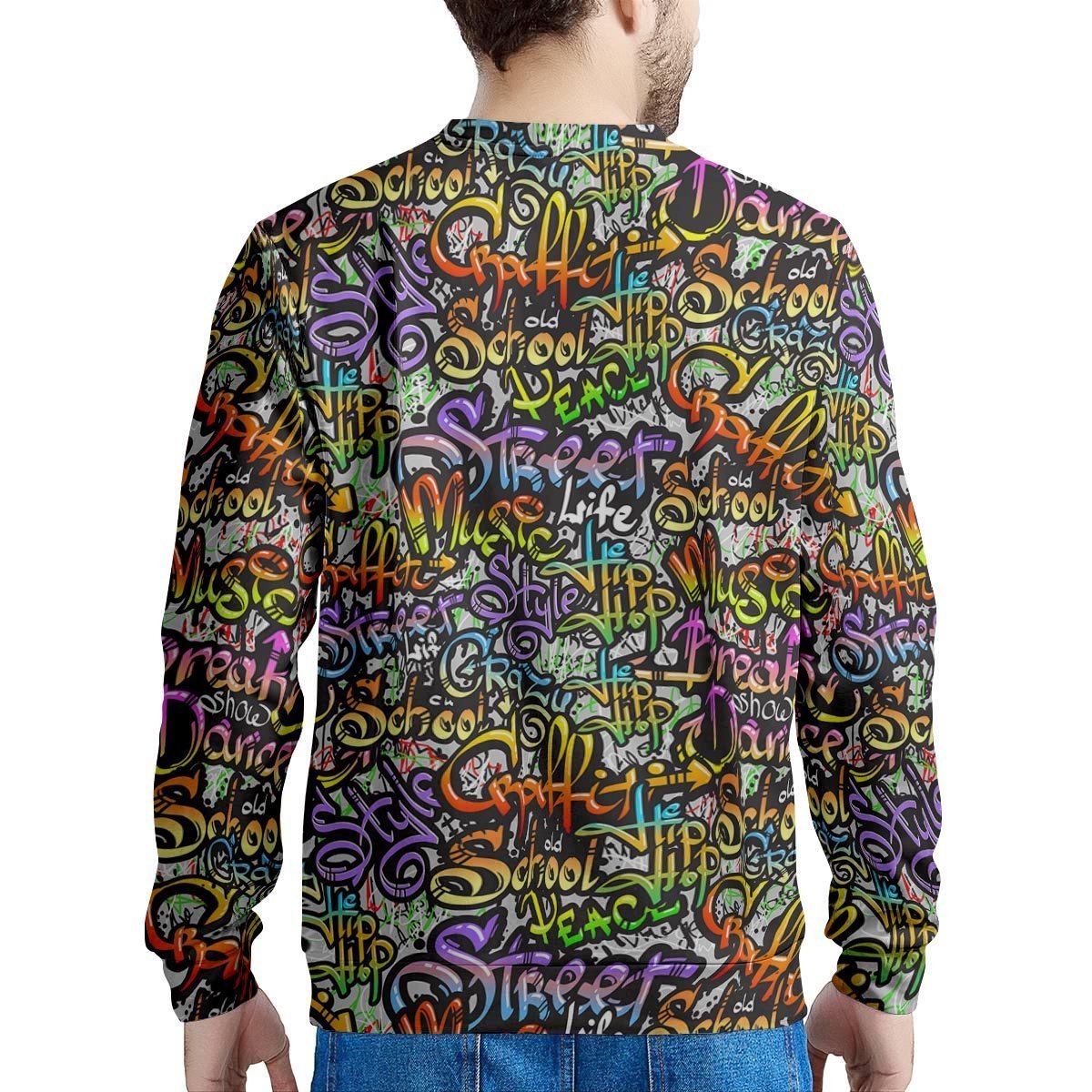 Airbrush Graffiti Print Men's Sweatshirt-grizzshop