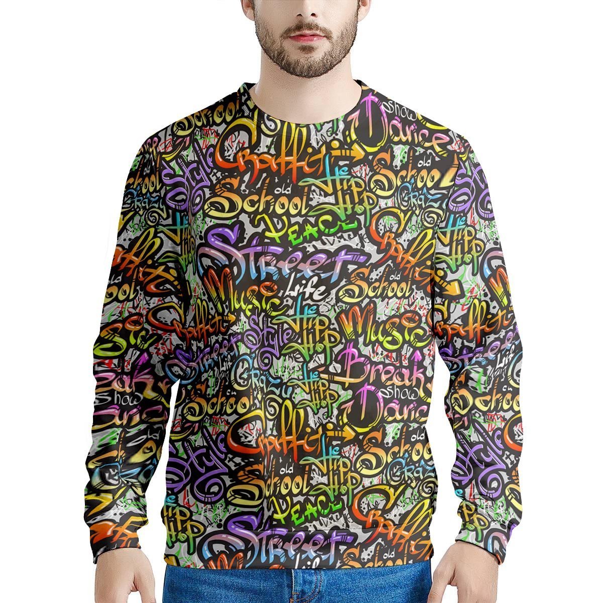 Airbrush Graffiti Print Men's Sweatshirt-grizzshop