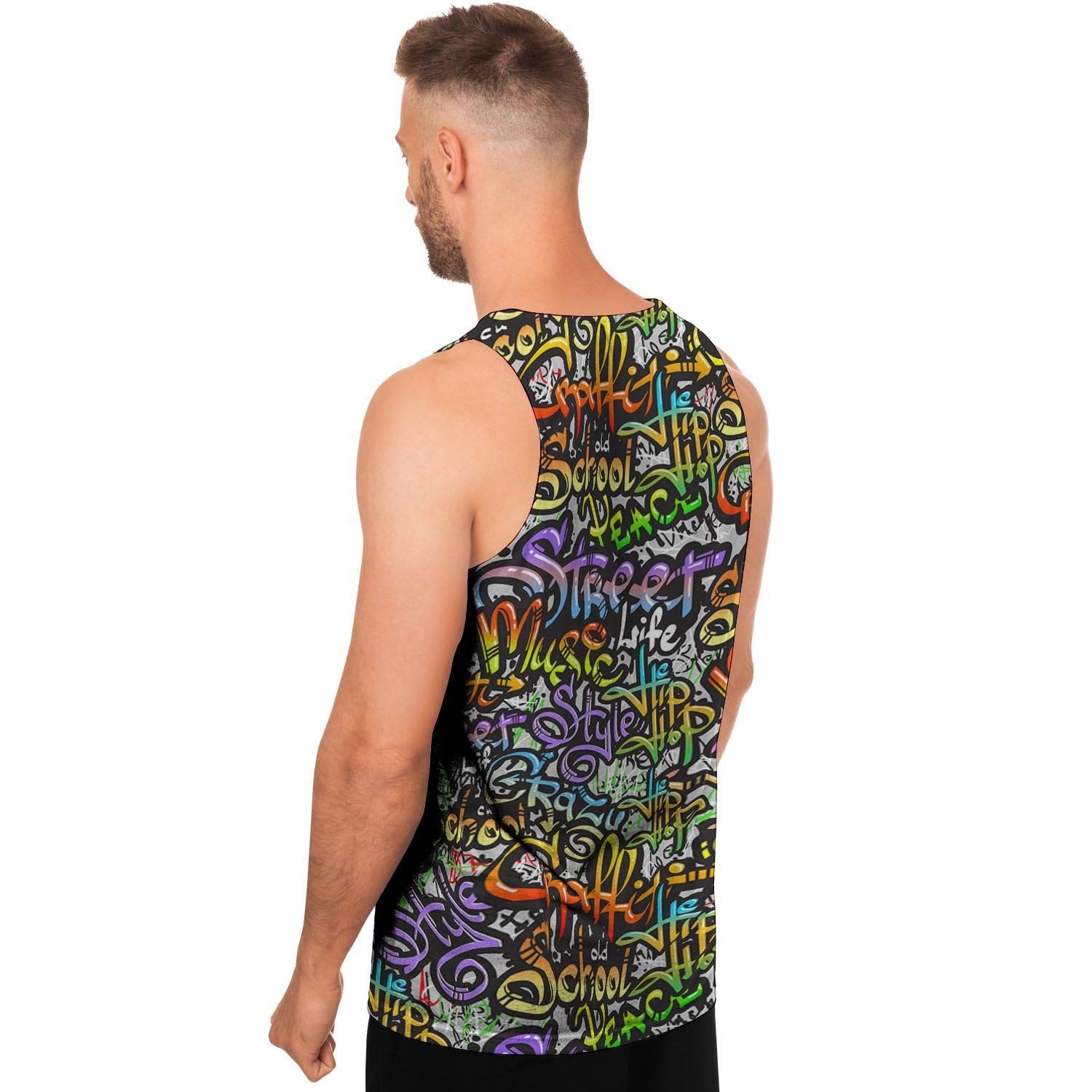 Airbrush Graffiti Print Men's Tank Tops-grizzshop