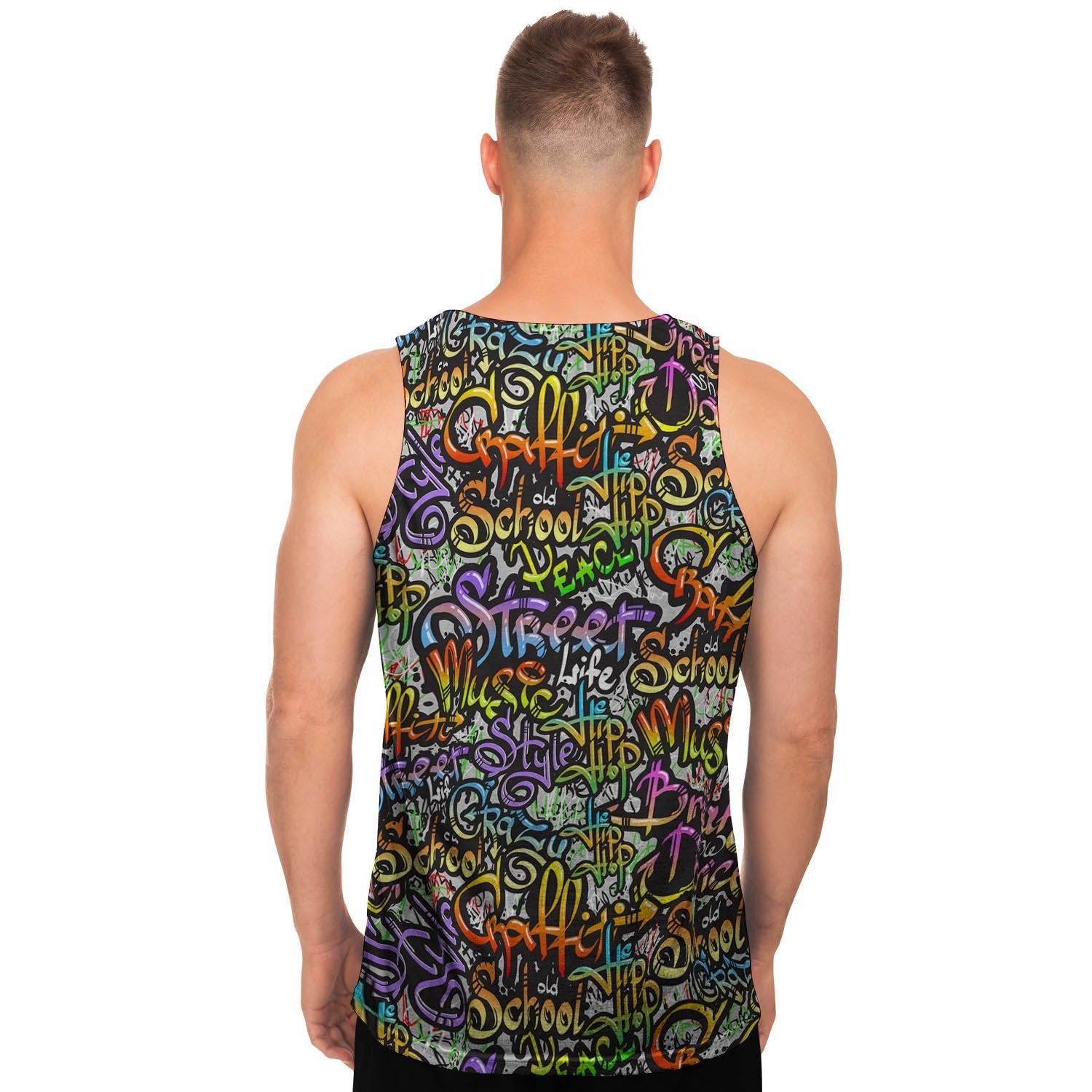 Airbrush Graffiti Print Men's Tank Tops-grizzshop