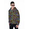 Airbrush Graffiti Print Men's Zip Up Hoodie-grizzshop