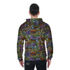 Airbrush Graffiti Print Men's Zip Up Hoodie-grizzshop