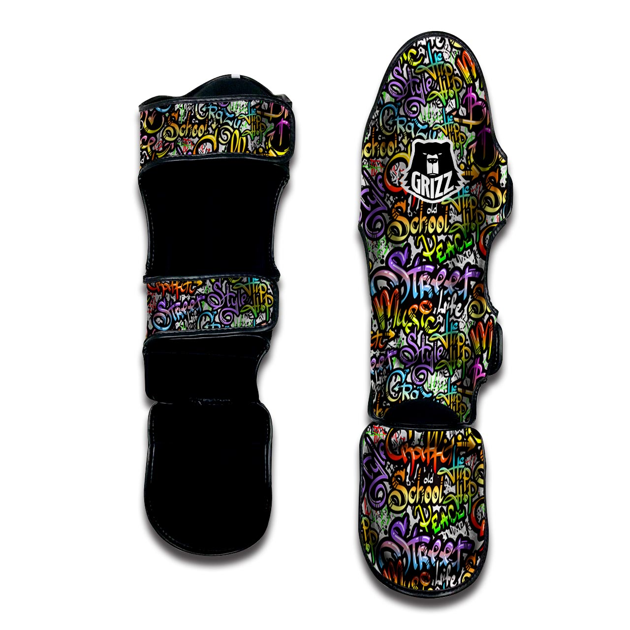 Airbrush Graffiti Print Muay Thai Shin Guard-grizzshop