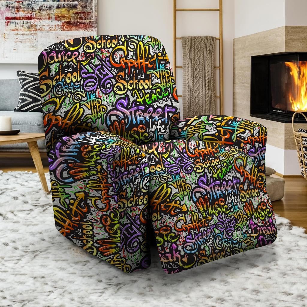 Airbrush Graffiti Print Recliner Cover-grizzshop